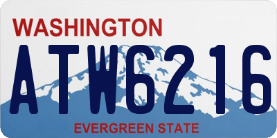 WA license plate ATW6216
