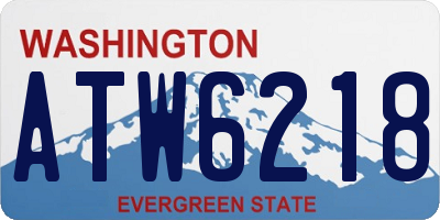 WA license plate ATW6218