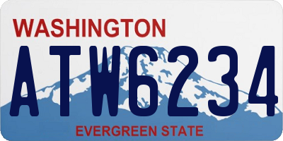 WA license plate ATW6234