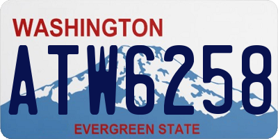 WA license plate ATW6258