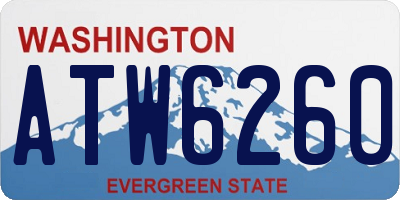 WA license plate ATW6260
