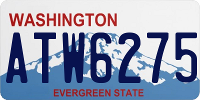 WA license plate ATW6275
