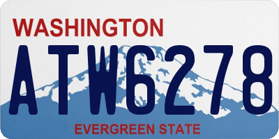 WA license plate ATW6278
