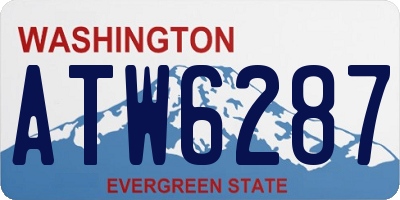WA license plate ATW6287