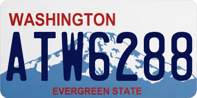 WA license plate ATW6288