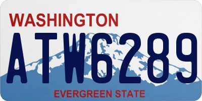 WA license plate ATW6289