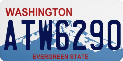 WA license plate ATW6290