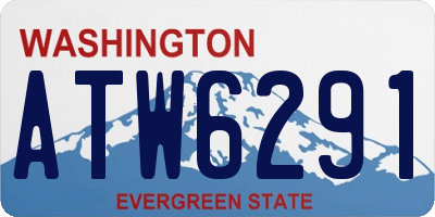 WA license plate ATW6291