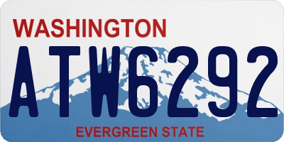 WA license plate ATW6292