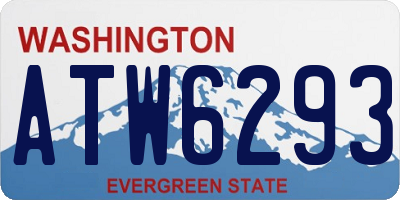 WA license plate ATW6293