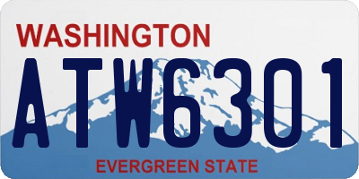 WA license plate ATW6301