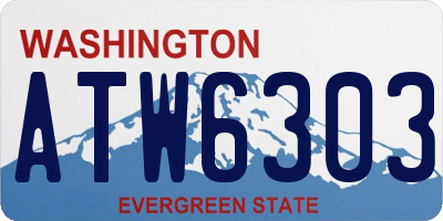 WA license plate ATW6303