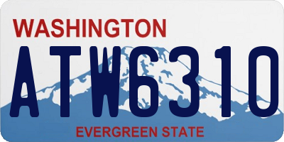 WA license plate ATW6310