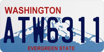 WA license plate ATW6311