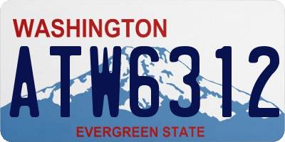 WA license plate ATW6312