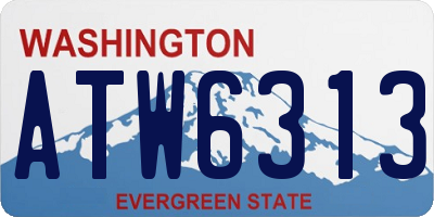 WA license plate ATW6313