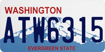 WA license plate ATW6315