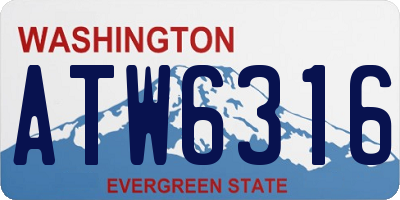 WA license plate ATW6316