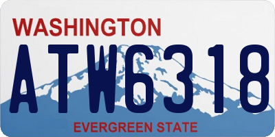 WA license plate ATW6318