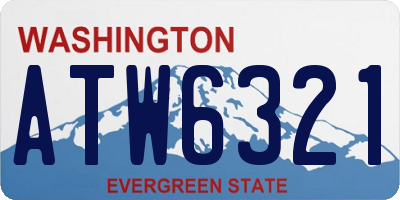 WA license plate ATW6321