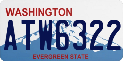 WA license plate ATW6322