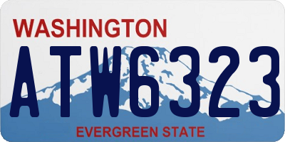 WA license plate ATW6323