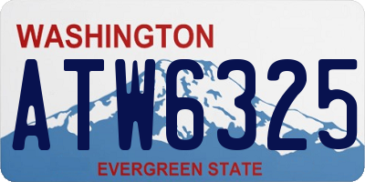 WA license plate ATW6325
