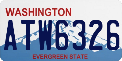 WA license plate ATW6326