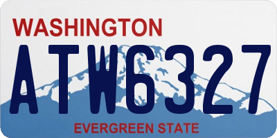 WA license plate ATW6327