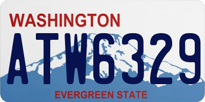 WA license plate ATW6329