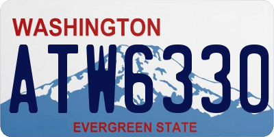 WA license plate ATW6330