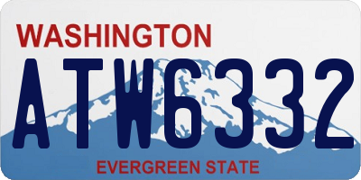 WA license plate ATW6332