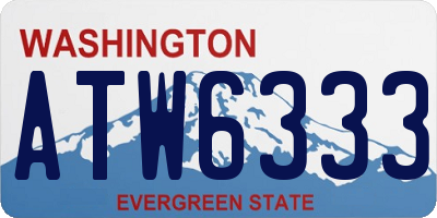 WA license plate ATW6333