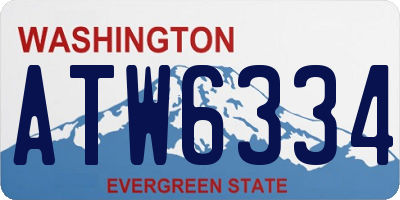 WA license plate ATW6334