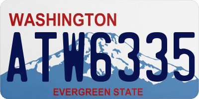 WA license plate ATW6335