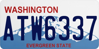 WA license plate ATW6337