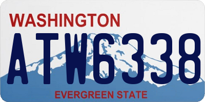 WA license plate ATW6338