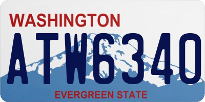 WA license plate ATW6340