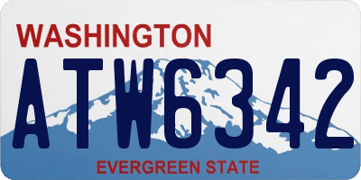 WA license plate ATW6342