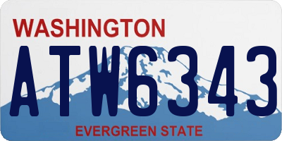 WA license plate ATW6343