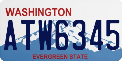 WA license plate ATW6345