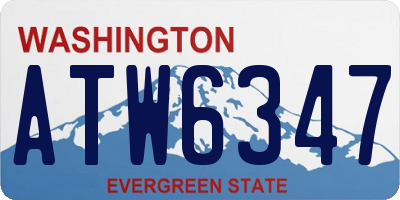 WA license plate ATW6347