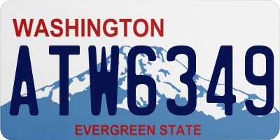 WA license plate ATW6349