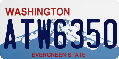 WA license plate ATW6350