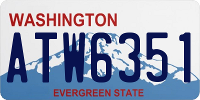 WA license plate ATW6351