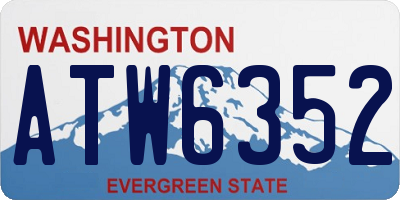 WA license plate ATW6352