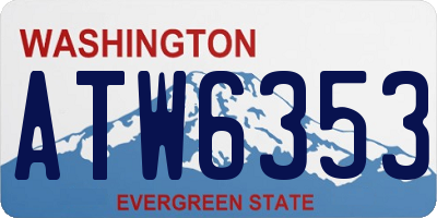WA license plate ATW6353