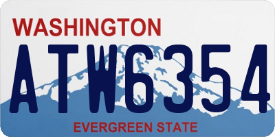 WA license plate ATW6354