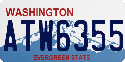 WA license plate ATW6355
