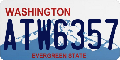 WA license plate ATW6357